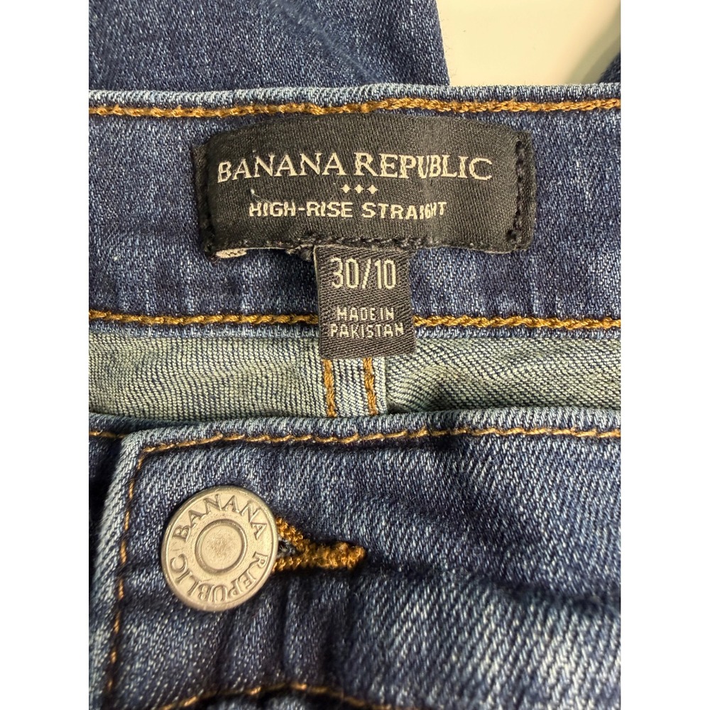 Banana Republic High Rise Straight Leg Jeans Dark Wash 30/10 720976-00 Fall 21 - Picture 4 of 10